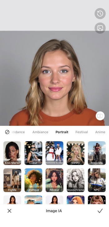 Airbrush App Screenshot FR - create avatar ai image options