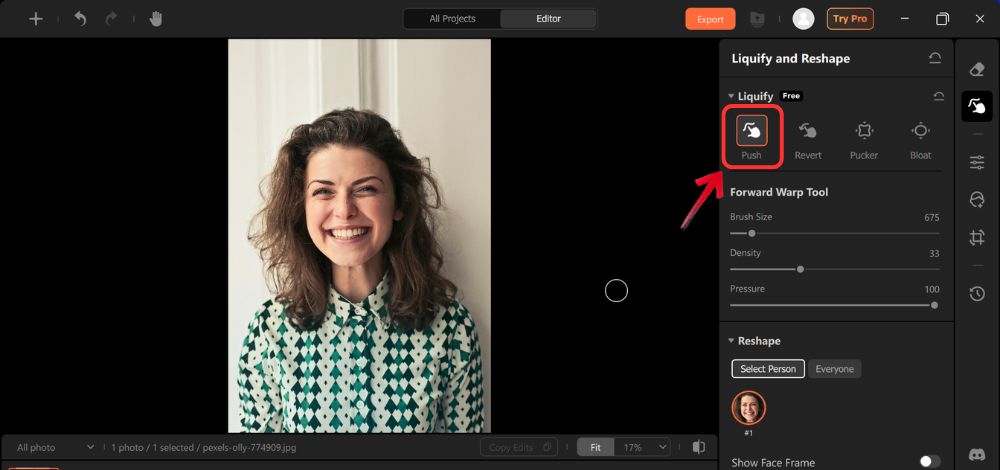 Airbrush Studio Screenshot EN - face reshape 05