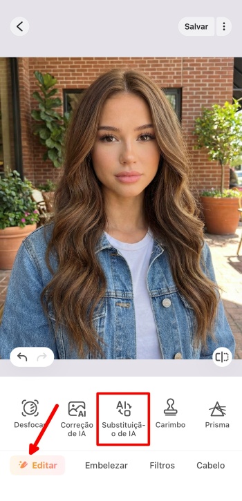 Airbrush App Screenshot PT - add bangs to the photo custom ai replace