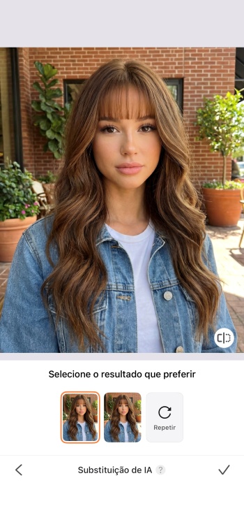 Airbrush App Screenshot PT - add bangs to the photo custom option 2