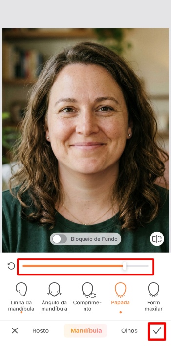 Airbrush App Screenshot PT - remove double chin tick the result