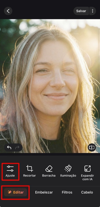 Airbrush App Screenshot PT - remove light reflection edit adjust