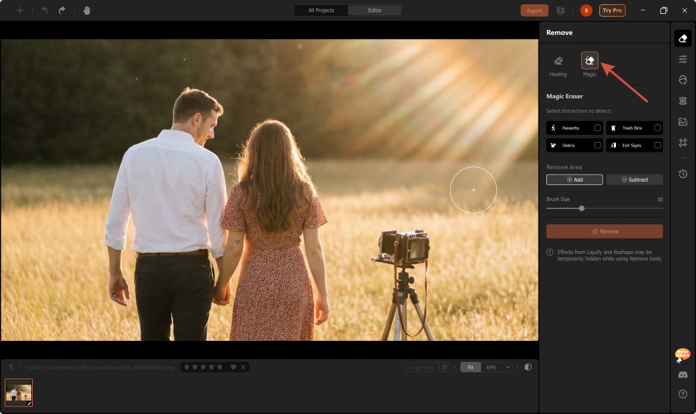 Airbrush Studio Screenshot EN - remove light reflection remove magic