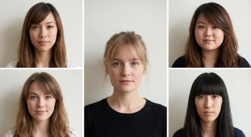 add bangs to the photo - different bangs styles for different face shapes